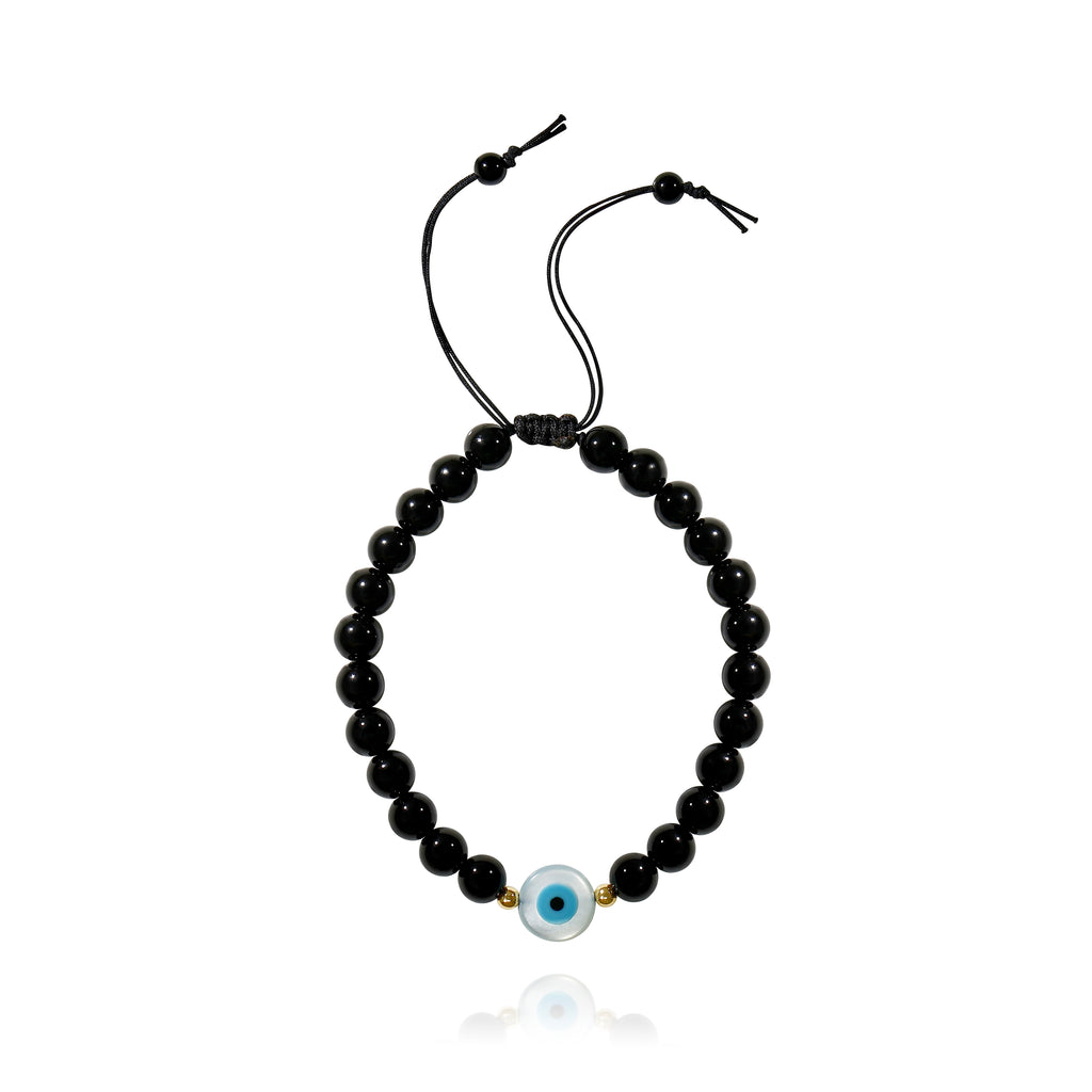 Round Evil Eye Bracelet - Black Onyx