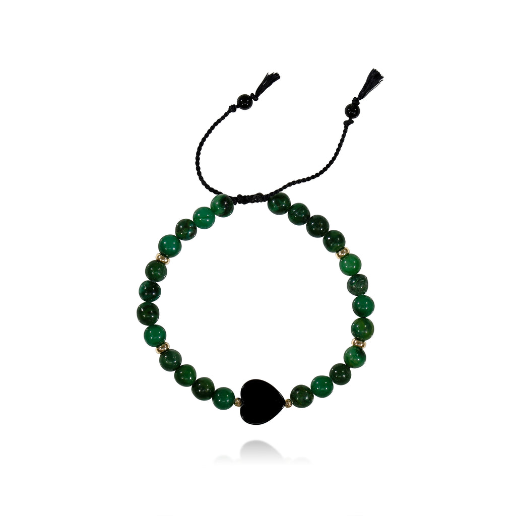 Jade Black Heart Bracelet