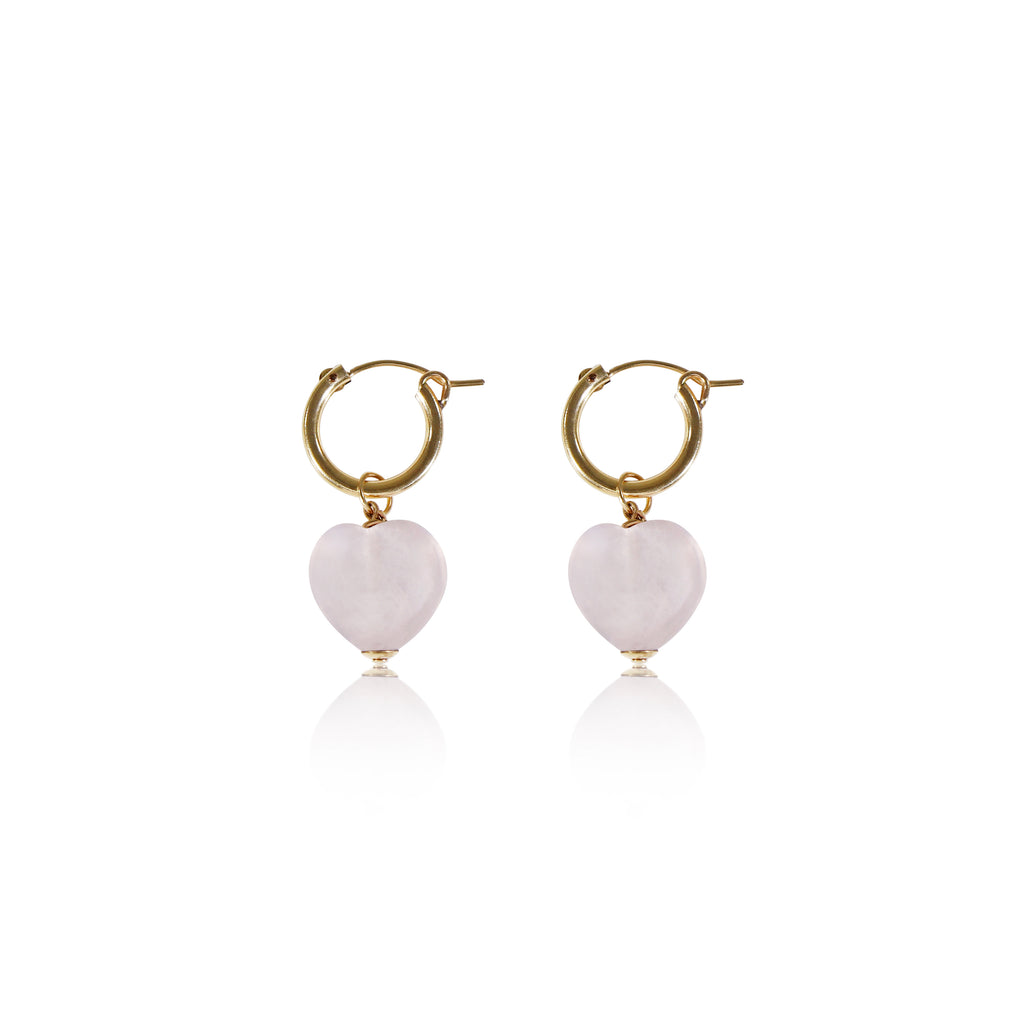 Rose Quartz Hoops