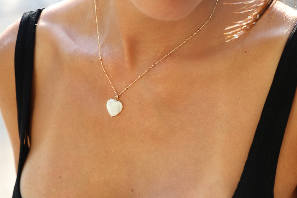 White Heart Necklace