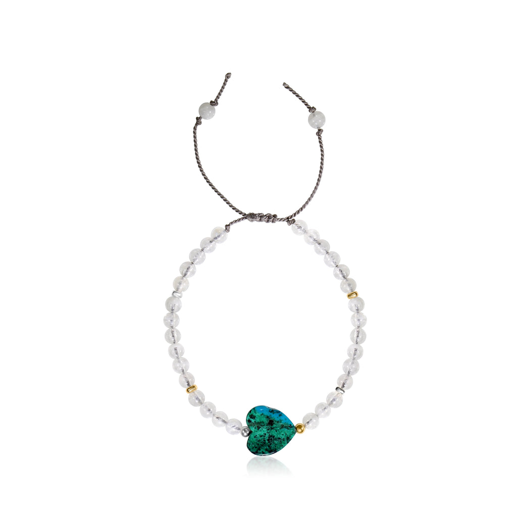 14k Moonstone Heart Bracelet